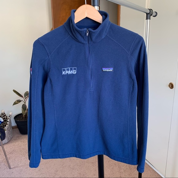 Patagonia Sweaters - Patagonia Lightweight Fleece 1/4 Zip Pullover Sweater Navy Blue Women’s Medium
